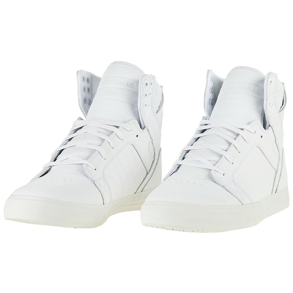 Baskets Montantes Supra SkyTop Blanche Tuf White Gunny Homme | HFP-81612041